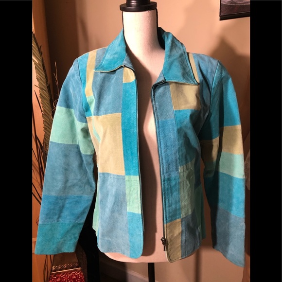Multi Colored Blocked print Jacket - Picture 1 of 6